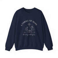 Load image into Gallery viewer, Christmas Nativity Sweatshirt — “A Thrill of Hope” Cozy Holiday Crewneck