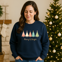 Load image into Gallery viewer, Merry &amp; Bright Christmas Crewneck Sweatshirt