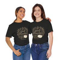 Load image into Gallery viewer, Give Thanks | Psalm 100:4–5 | Minimal Christian Thanksgiving Tee for Women