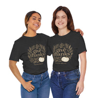 Load image into Gallery viewer, Give Thanks | Psalm 100:4–5 | Minimal Christian Thanksgiving Tee for Women