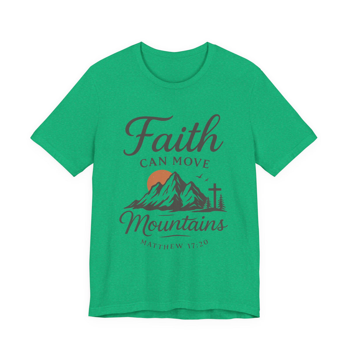 Faith Can Move Mountains Christian Shirt for Women – Matthew 17:20 Graphic Tee, Inspiring Scripture T-Shirt, Gift for Her