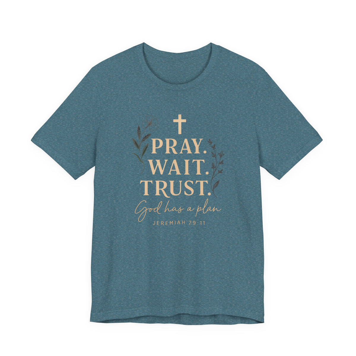 Christian Shirt for Women – PRAY WAIT TRUST | Inspirational Faith T-Shirt | Encouraging Christian Gift for Her